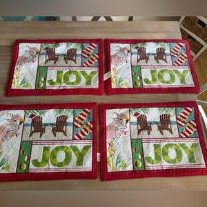Set of 4 Christmas Holiday Placemats